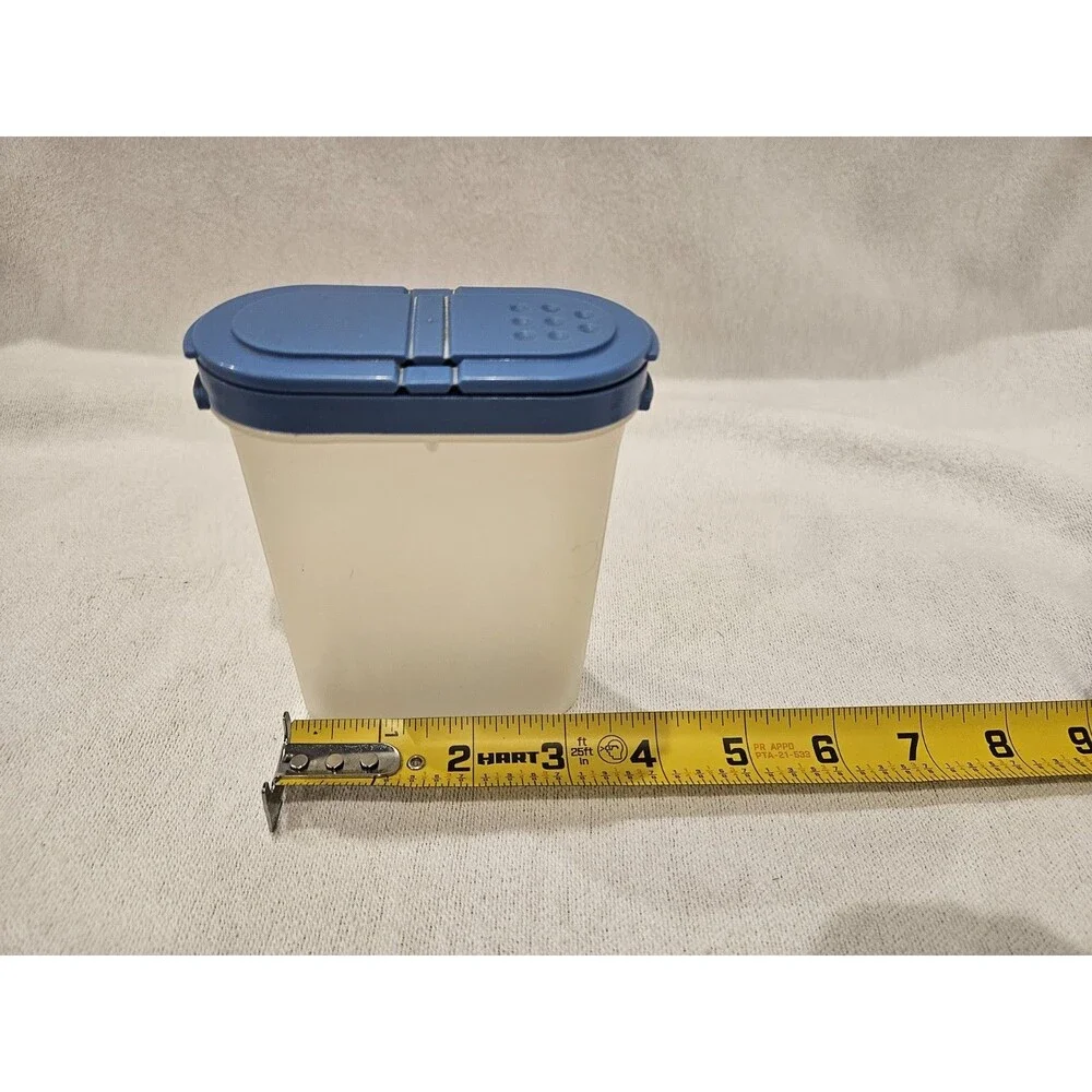 Vintage 11 pc Tupperware 1843 & 1846 Spice Shaker Craft Container Mates Blue Lid